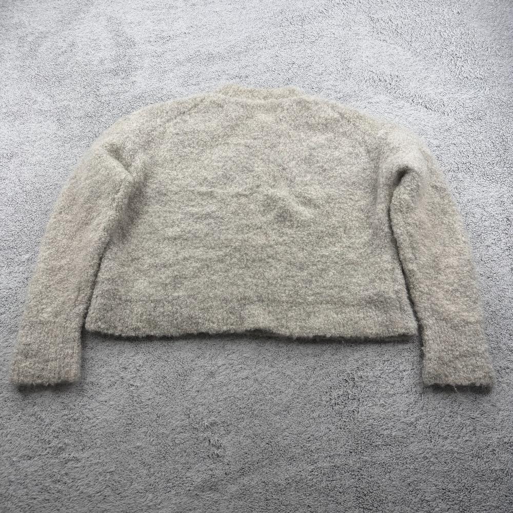 COS Sweater Women Medium Beige Cropped Boxy Oversized Mohair Wool Blend Pullover - Picture 8 of 12